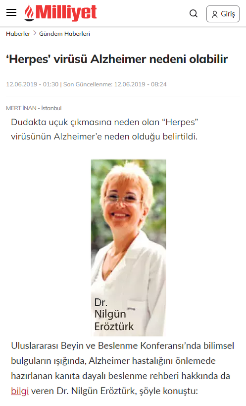 Alzheimer beslenmesi zona ozon terapisi demans tedavisi